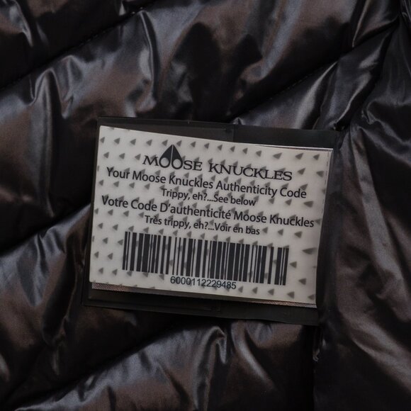 Moose Knuckles Monteau Exhibition Chevron Quilted Puffer Jacket, Black, Small - Picture 10 of 13